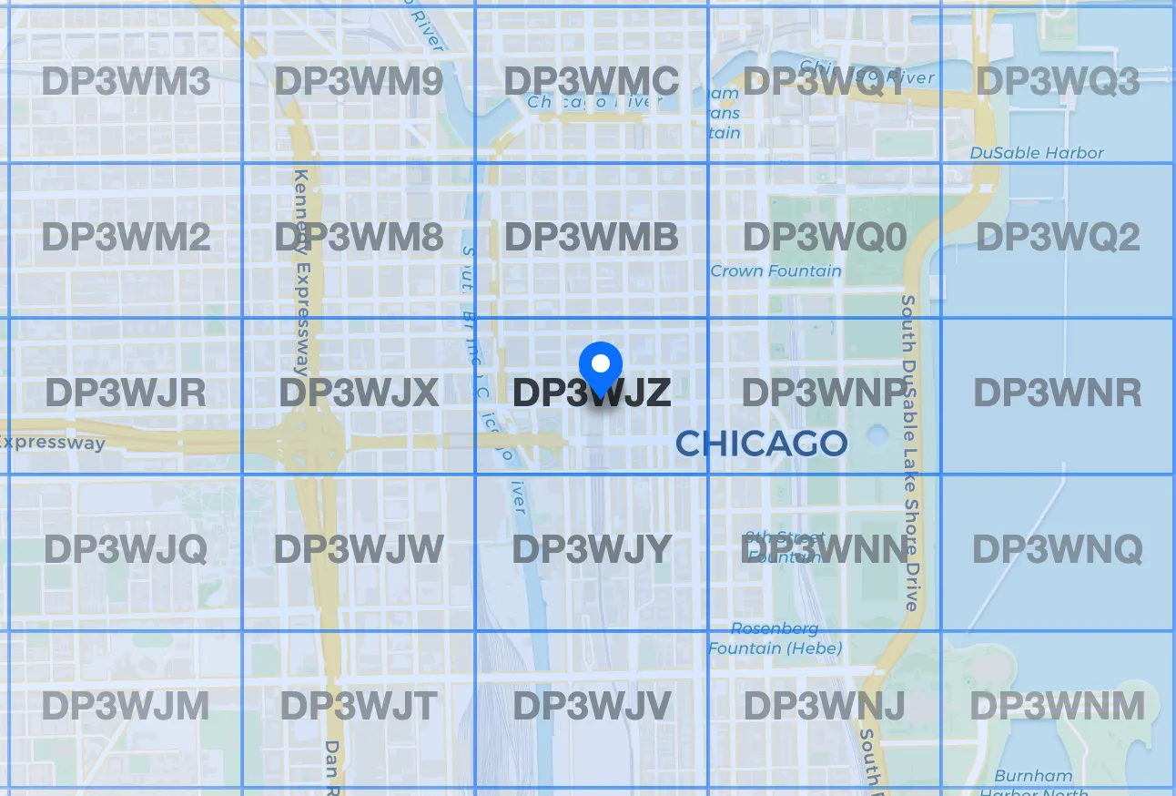 Geohash of the Willis Tower in Chicago